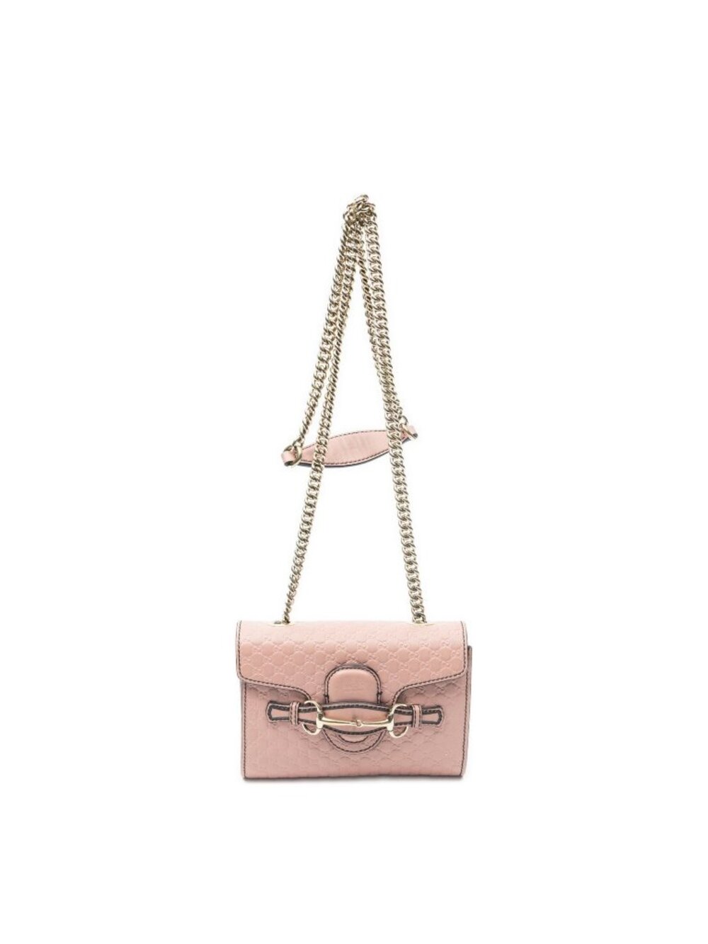Gucci Small Emily Chain Bag Pink Micro Guccissima Leather